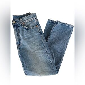 GAP Cheeky Straight Jeans Sky High Rise 27 x 14 Distressed Vintage Wash